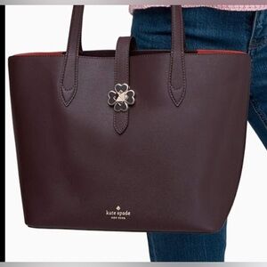 Kate Spade Kace Tote.. Chocolate cherry color. 9"H X 11"W-9.5" Straps